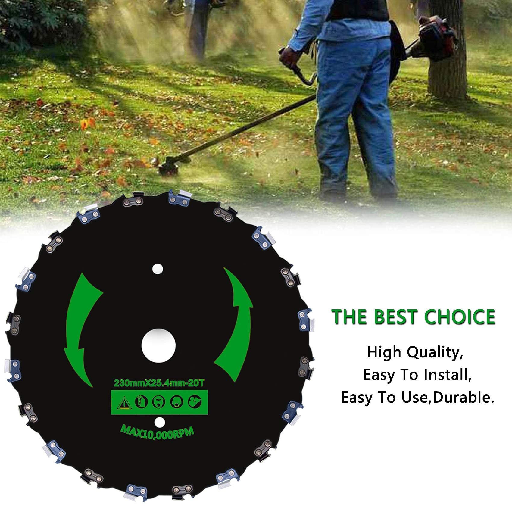 CZS blade clearing overgrown yard demonstrating time-saving benefit