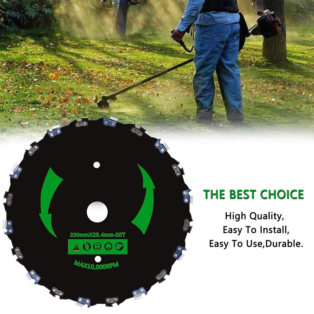 CZS blade clearing overgrown yard demonstrating time-saving benefit