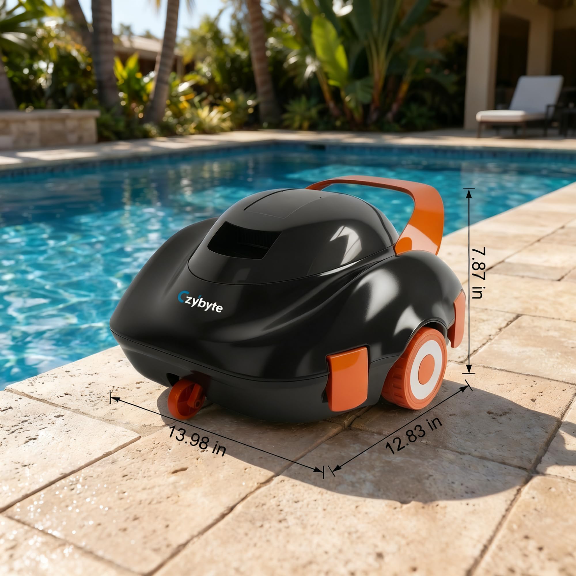 CZYBYTE parked at water surface illustrating auto-parking for dry, easy retrieval