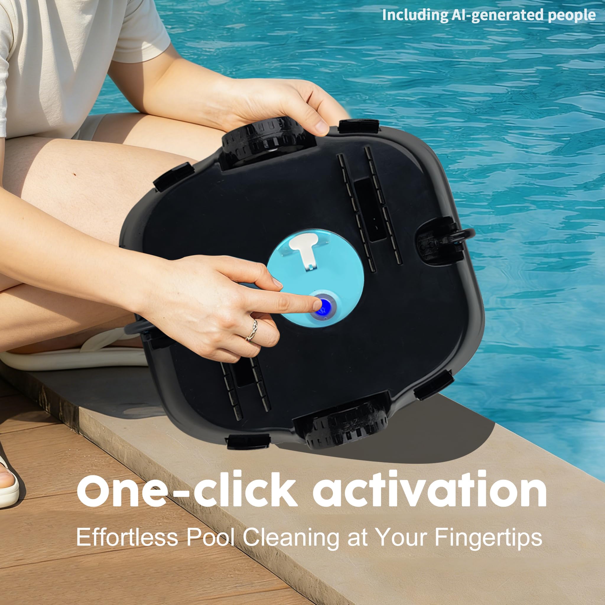 CZYBYTE robot cleaning pool floor demonstrating strong suction and spotless results