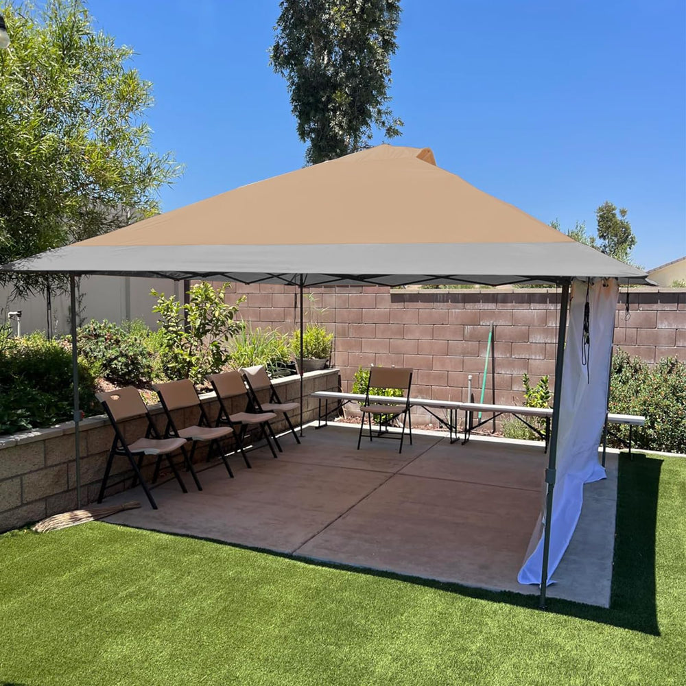 D&ONEHOS canopy size comparison with person for scale and clear coverage benefit