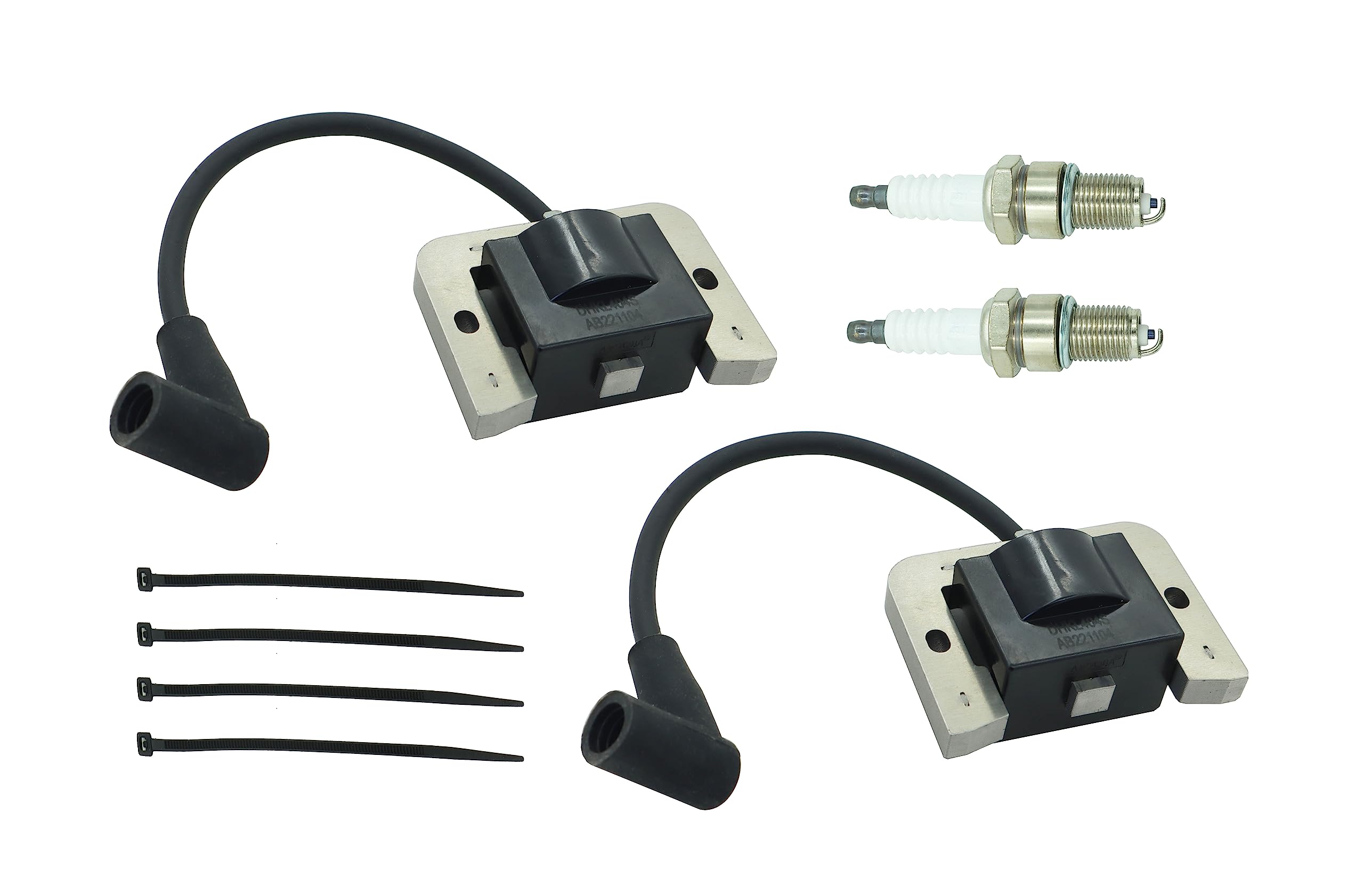 DABAZUALY ignition coil kit front view showing two coils and plugs for easy replacement benefit