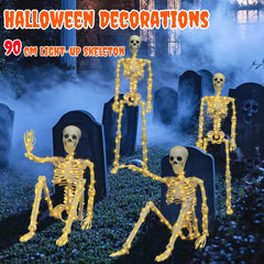 daboot LED lighting across skeleton body creating bright glow