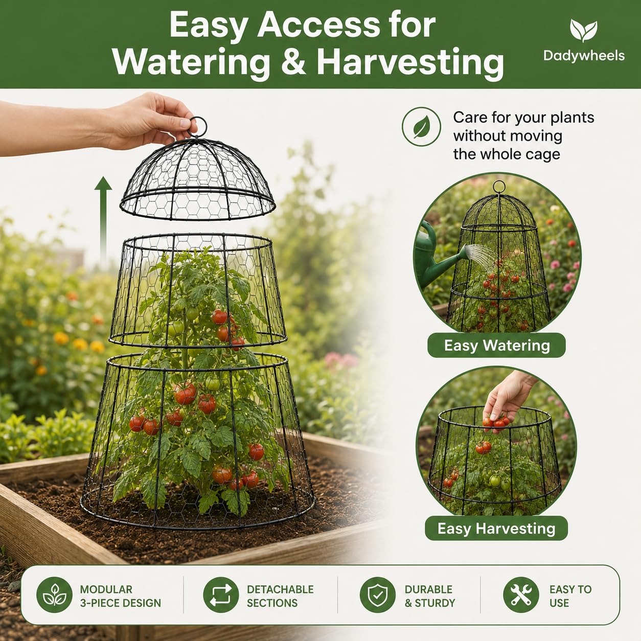 Dadywheels included landscape staples, plant labels, gloves organized for quick installation