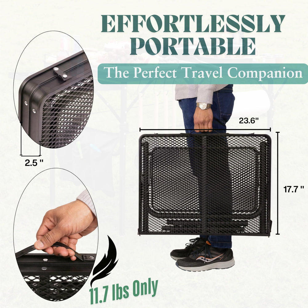 DAFRUM table packed in protective carry bag for easy storage and travel convenience