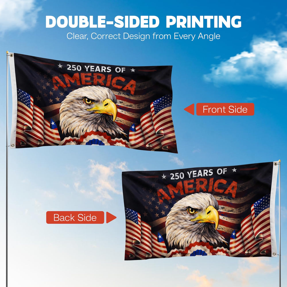 Dagera close-up of eagle detail highlighting crisp print and patriotic symbolism