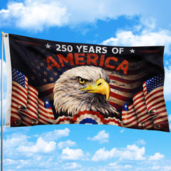 Dagera 250th flag front view showing bold eagle and anniversary design for instant curb appeal