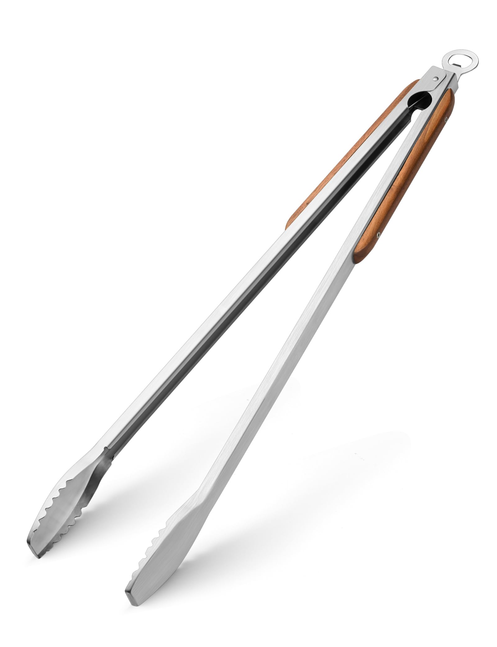 DAILY KISN front view of 25-inch stainless grill tongs showing full length and metal finish for safe reach