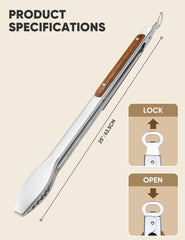 DAILY KISN tongs locked and hanging on a hook for compact storage and convenient access