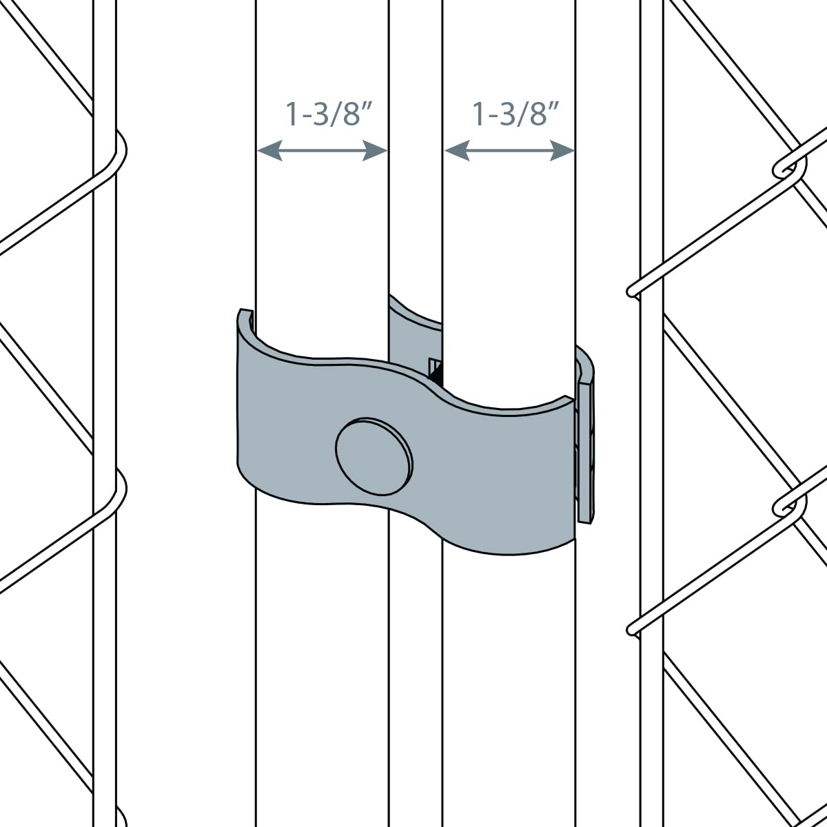 Dailydanny clamp joining fence panels in backyard setting showing sturdy outdoor use and neat appearance