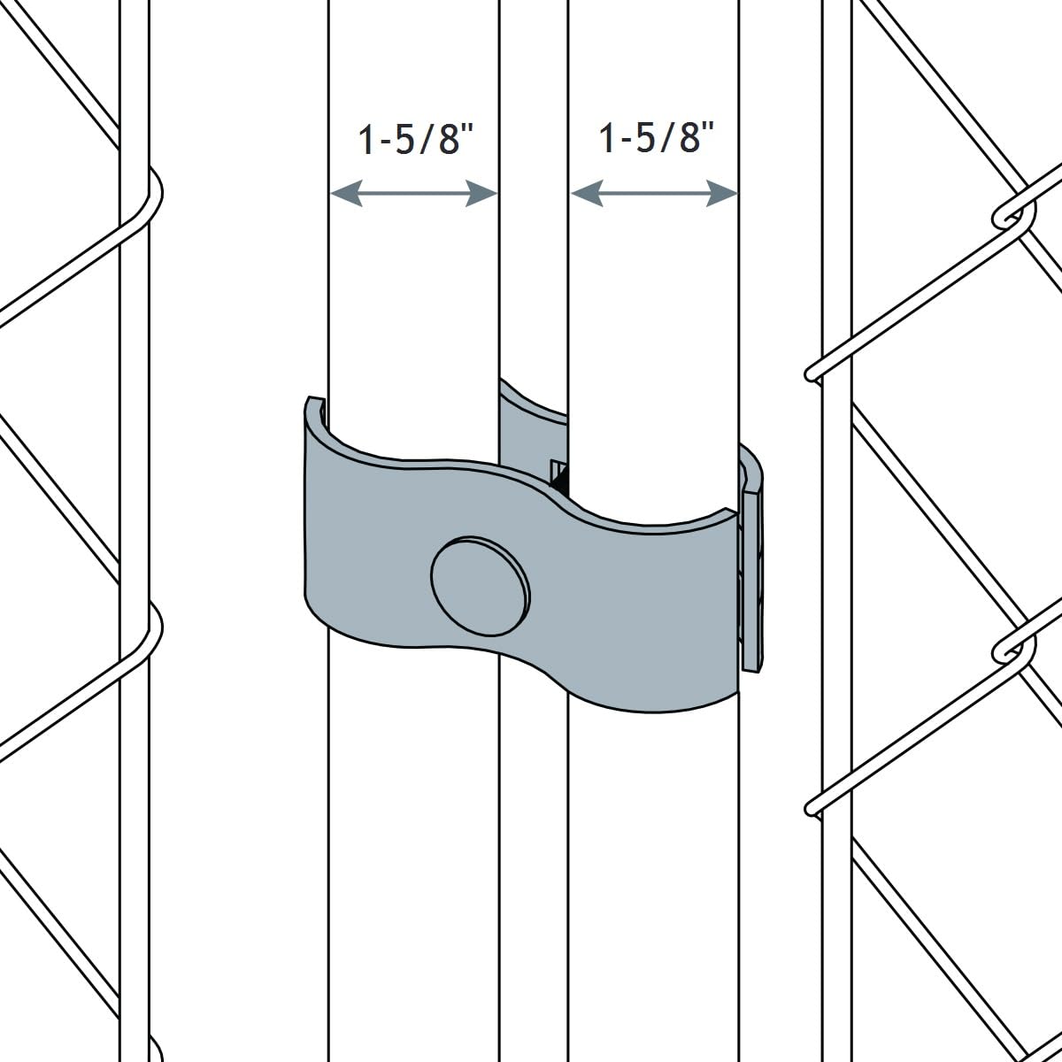 Dailydanny clamp beside ruler showing 1-5/8 inch fit for accurate sizing