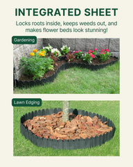 DAIM installed curved landscape edging forming smooth garden border for tidy beds