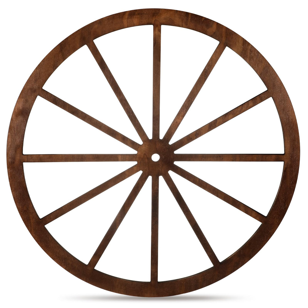 DaisyInner wagon wheel front view showing rustic brown appeal and easy focal point