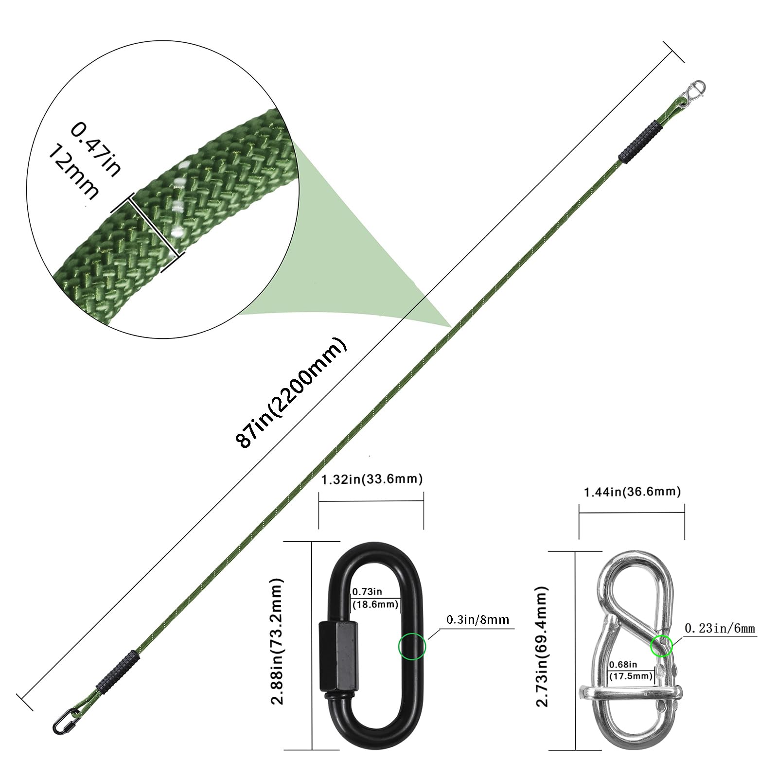 Dakzhou rope wrapped around tree branch demonstrating easy installation