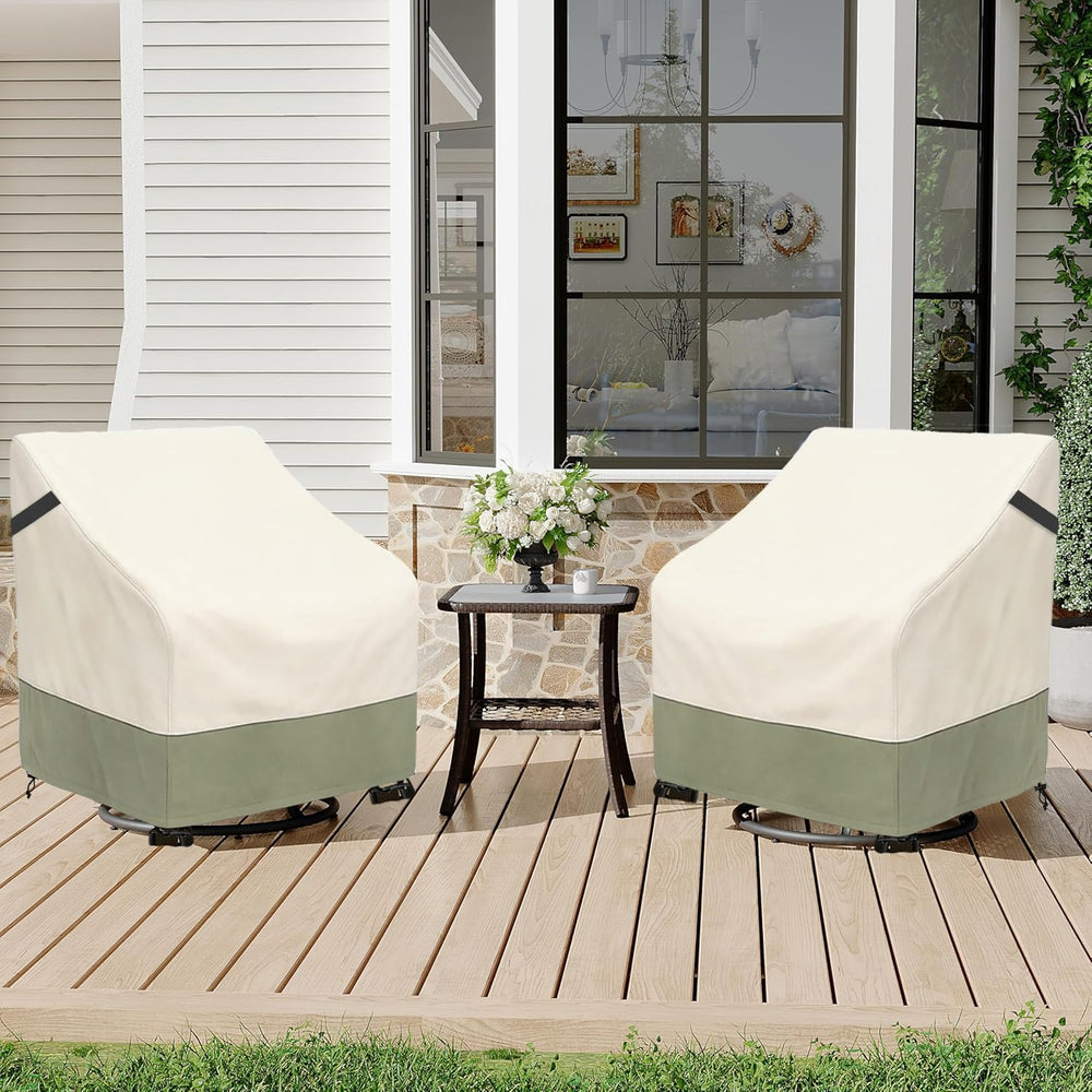 Dalema cover fitted on swivel chair protecting from rain and dirt
