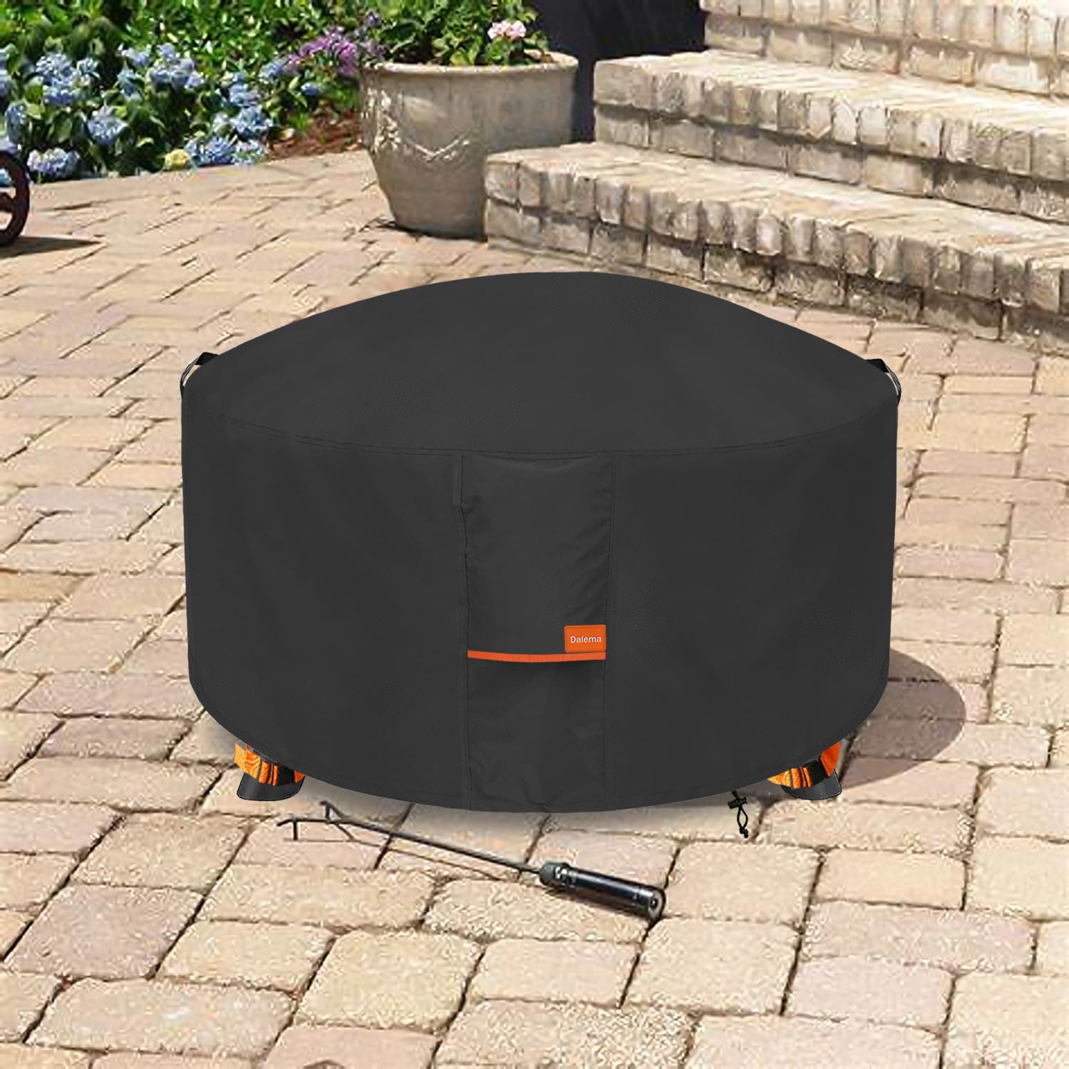 Dalema neatly folded cover in storage, compact packing benefit