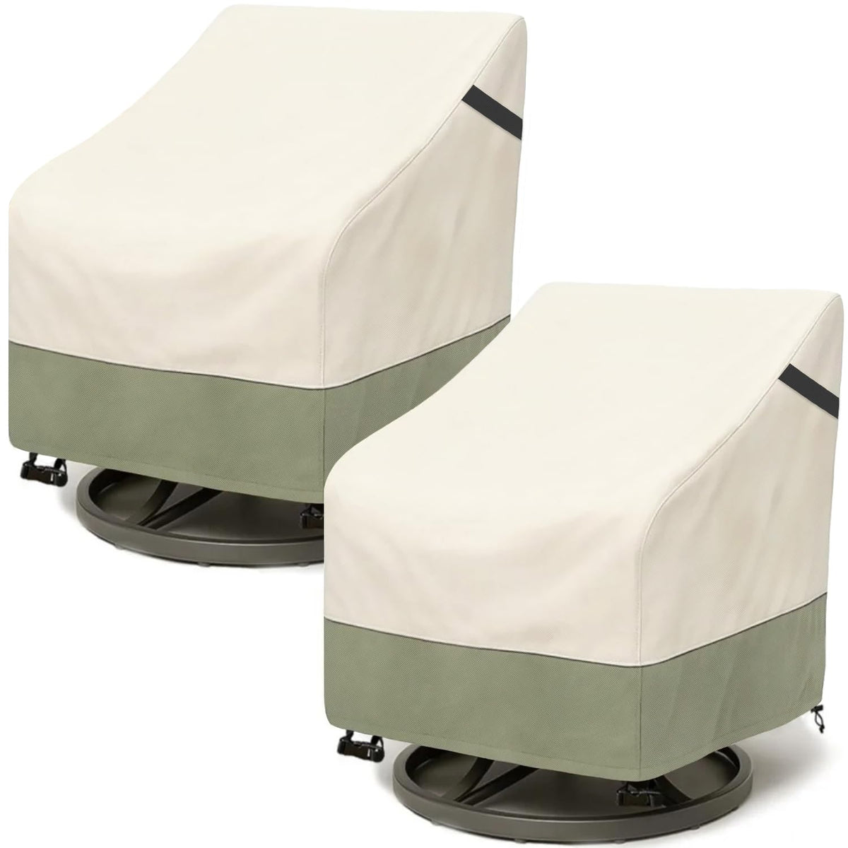 Dalema front view of two beige covers showing fit and protection