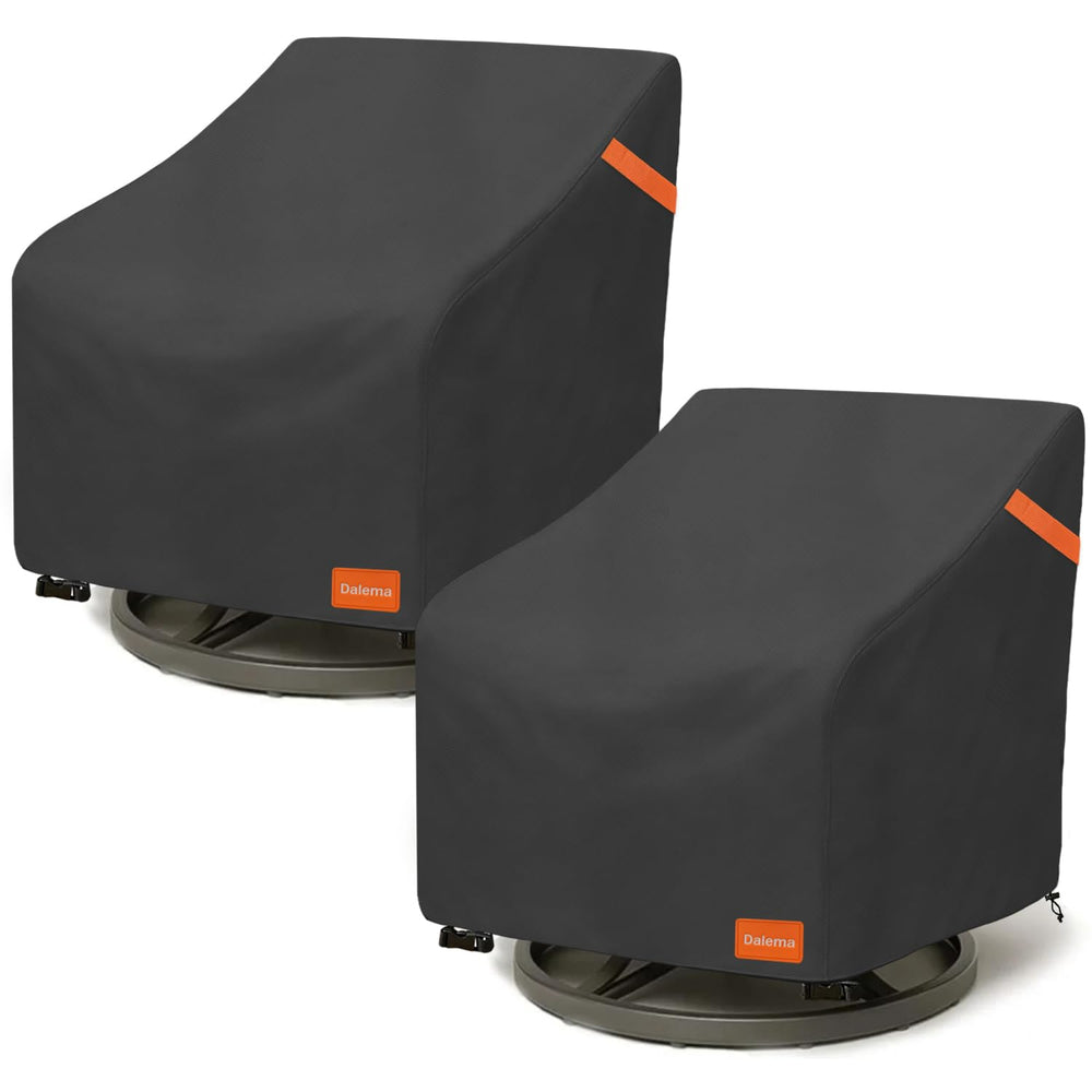 Dalema front view of cover showing full chair protection and weather resistance