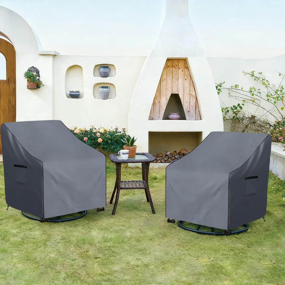 Dalema patio scene with covered chairs showing neat protection and curb appeal