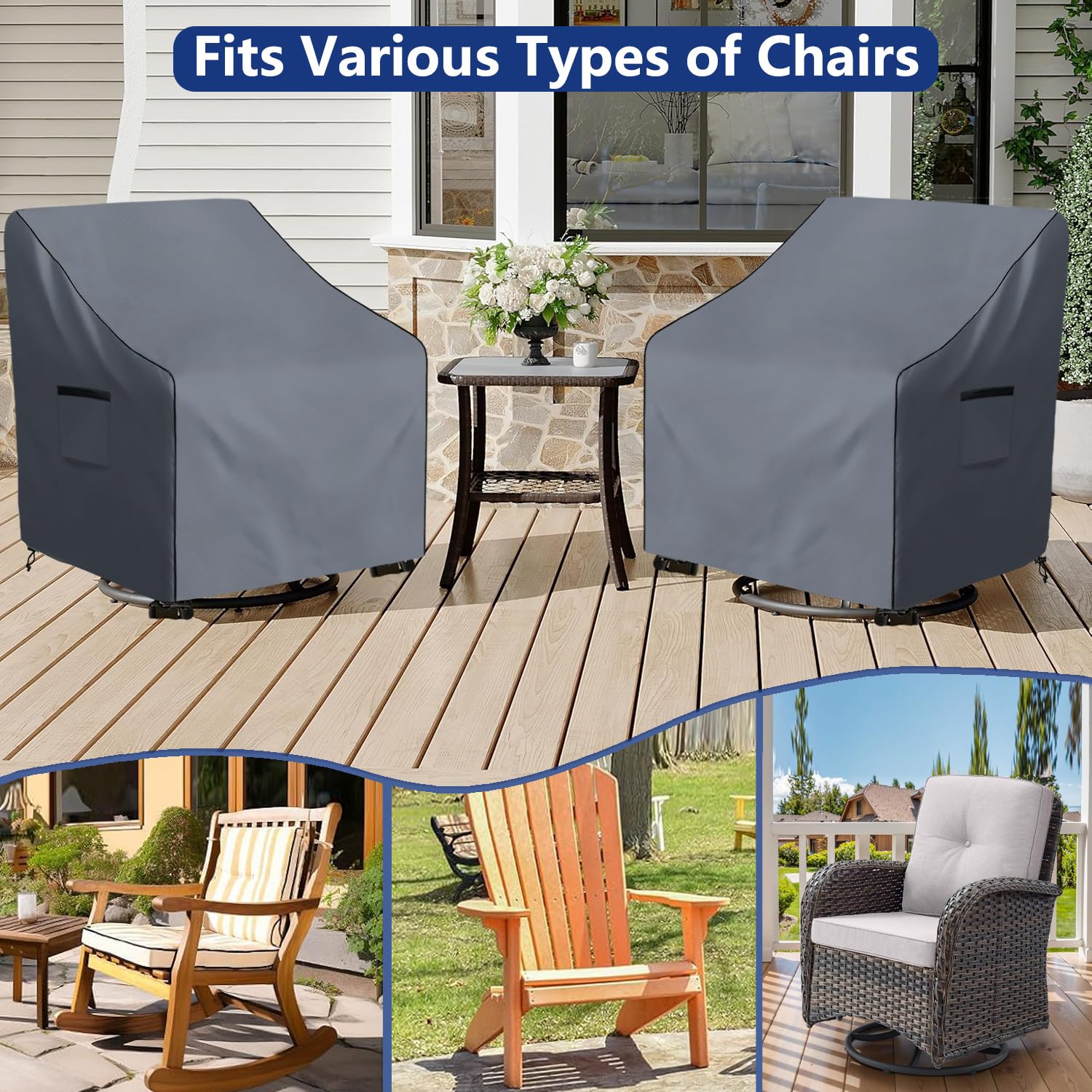 Dalema cover folded next to chair for compact storage and easy transport