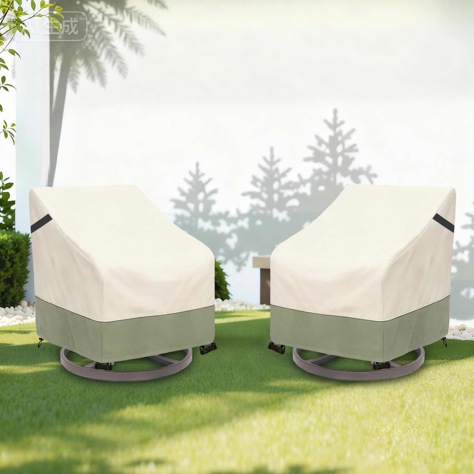 Dalema two covers stacked for compact off-season storage convenience
