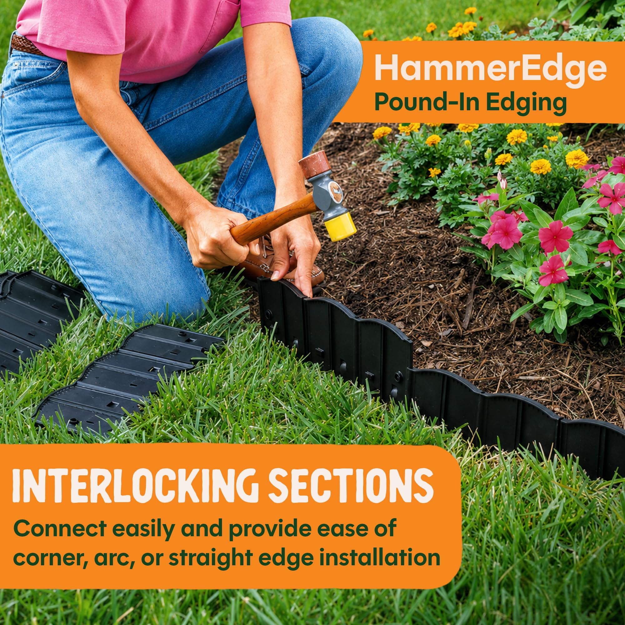 Dalen HammerEdge installed along a curved flower bed keeping mulch contained