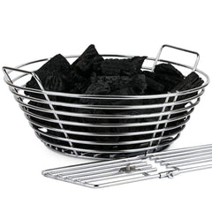 Dallden front view showing basket fit and durable stainless steel benefit