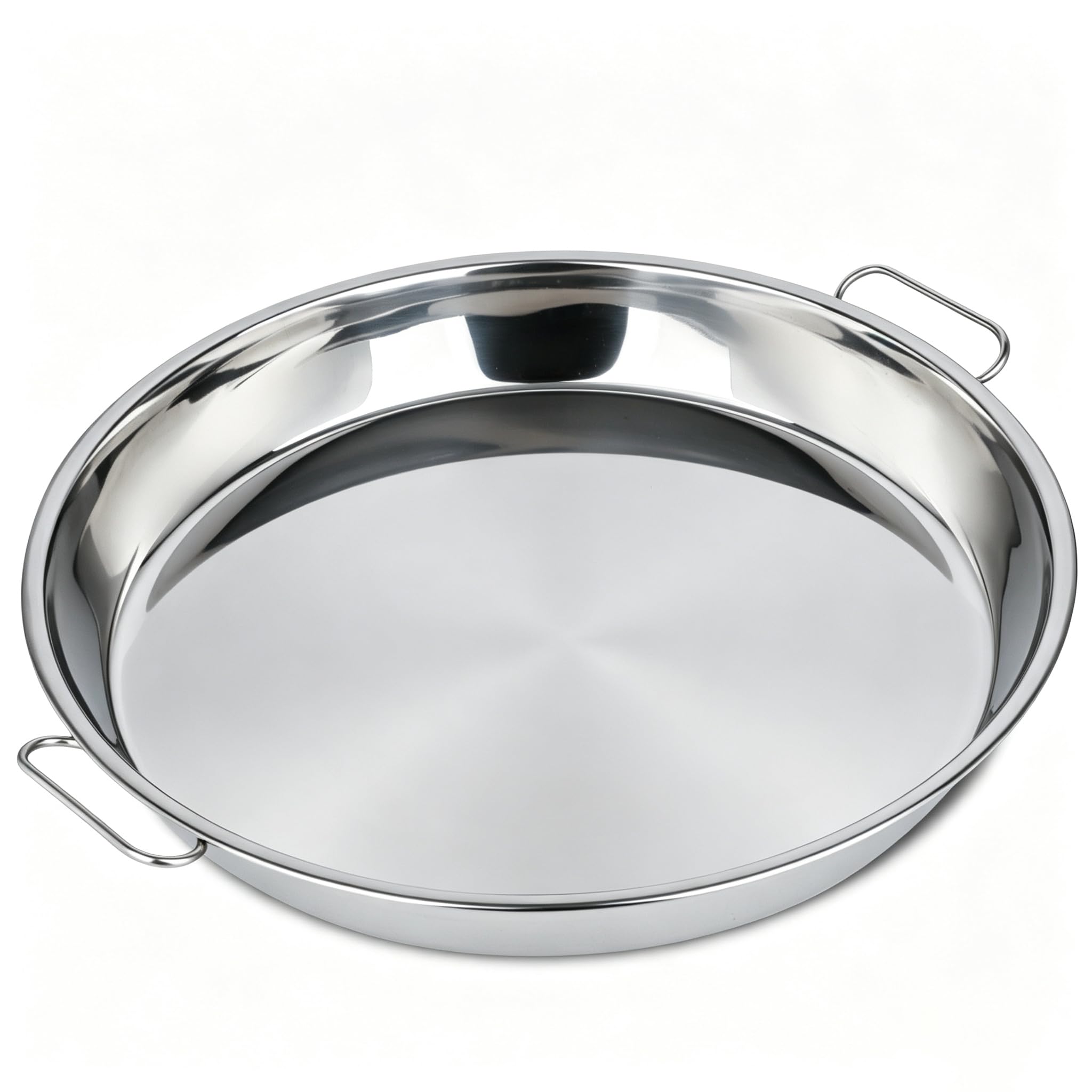 Dallden front view of stainless steel drip pan showing fit and durability benefit