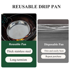 Dallden pan positioned inside Big Green Egg showing accurate fit benefit
