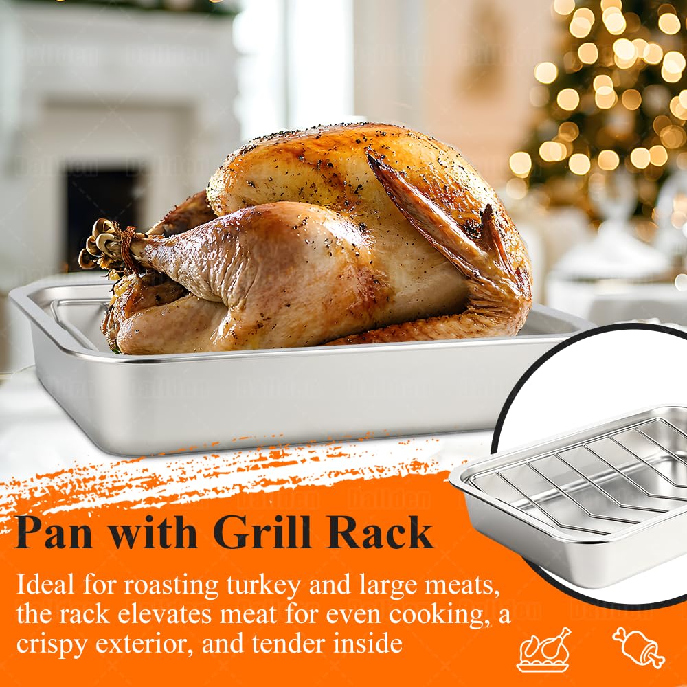 Dallden kitchen lifestyle with pan set ready for holiday roasting and serving