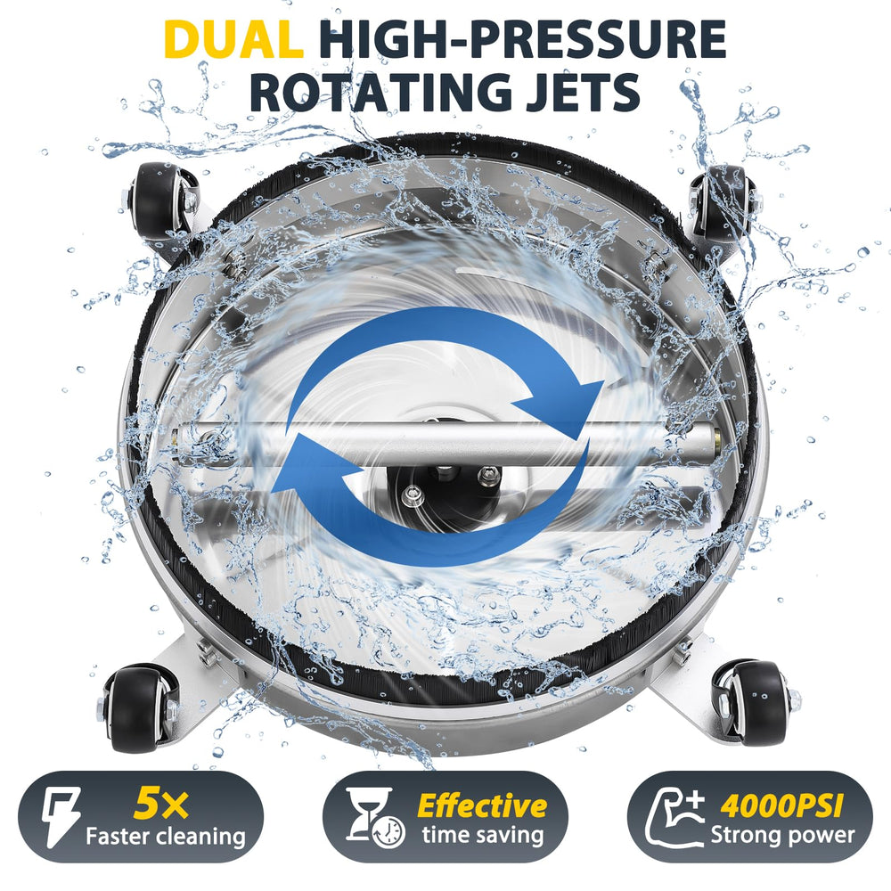 Dalmbox four swivel wheels detail for smooth steering and consistent cleaning height