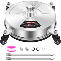 Dalmbox surface cleaner front view showing wide 14-inch cleaning path benefit