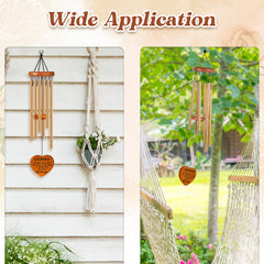 Damaigiift wind chime hanging on porch demonstrating peaceful outdoor ambiance