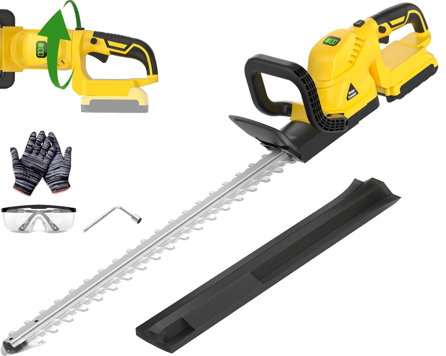 Damolin front view of 22-inch trimmer showing full blade and body, easy reach