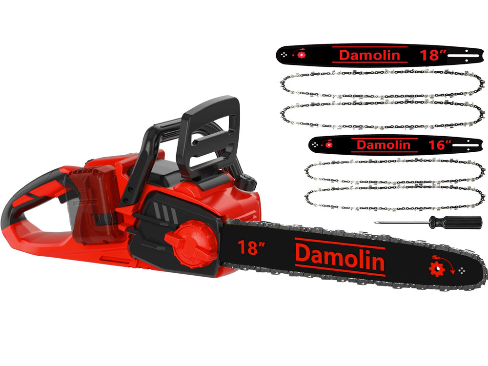 Damolin front view of cordless chainsaw showing compact design and portability