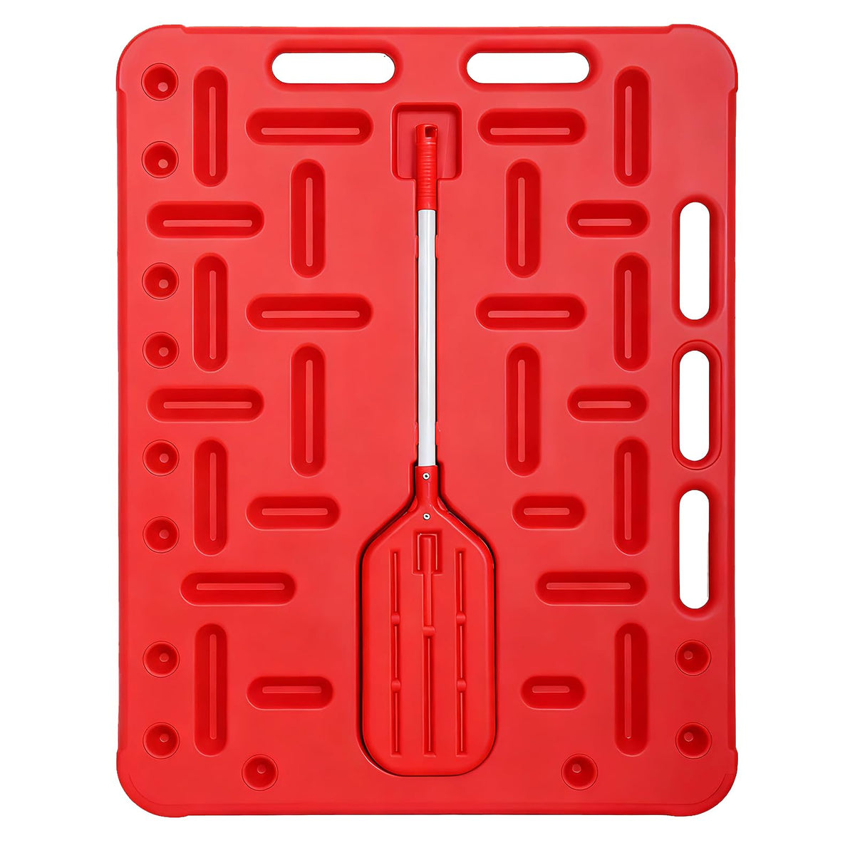 Danbark front view of red sorting panel showing full paddle and benefits of control