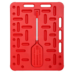 Danbark front view of red sorting panel showing full paddle and benefits of control