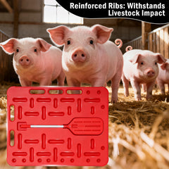 Danbark paddle in use steering hogs through a chute for safer animal movement