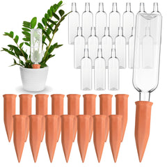 Dandat front view showing full 32-piece kit and included bottles and spikes, simplifies plant care
