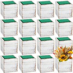 Dandat white wooden cube front view shows rustic appeal and ready-to-style benefit
