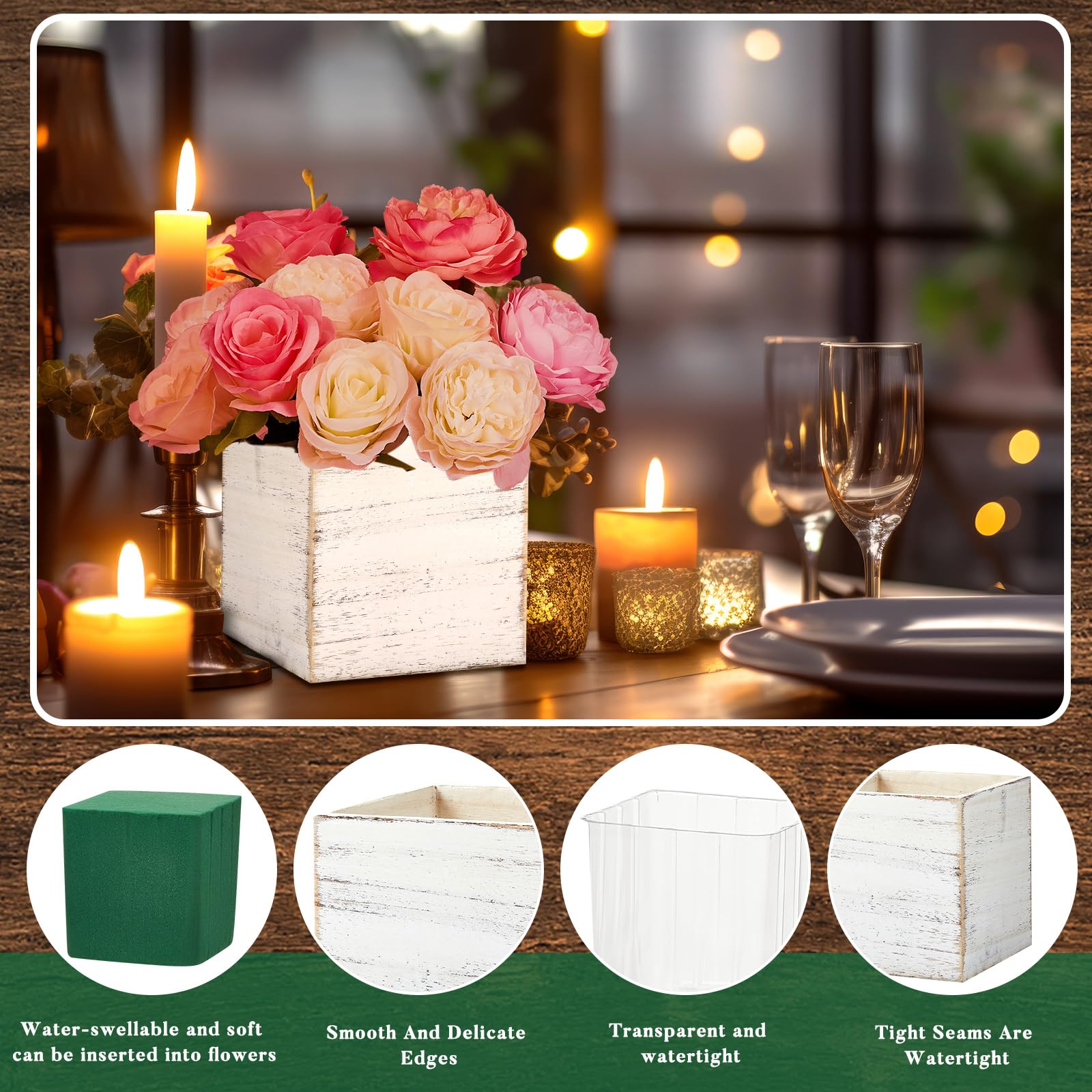 Dandat removable plastic liner inside cube preventing wood damage benefit