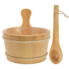 DANENOSA front view wooden bucket showing elegant cedar and balanced rope handle benefits ease