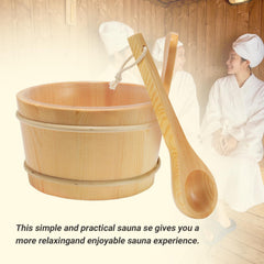 DANENOSA bucket set in sauna setting adding natural aesthetic and authentic steam ambiance