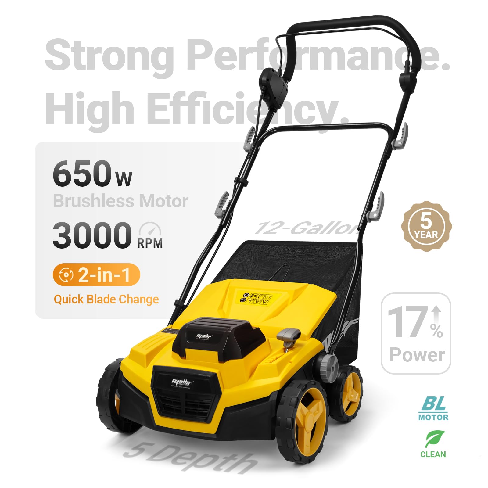 Danero with removable 12-gallon thatch bag attached for easy debris collection