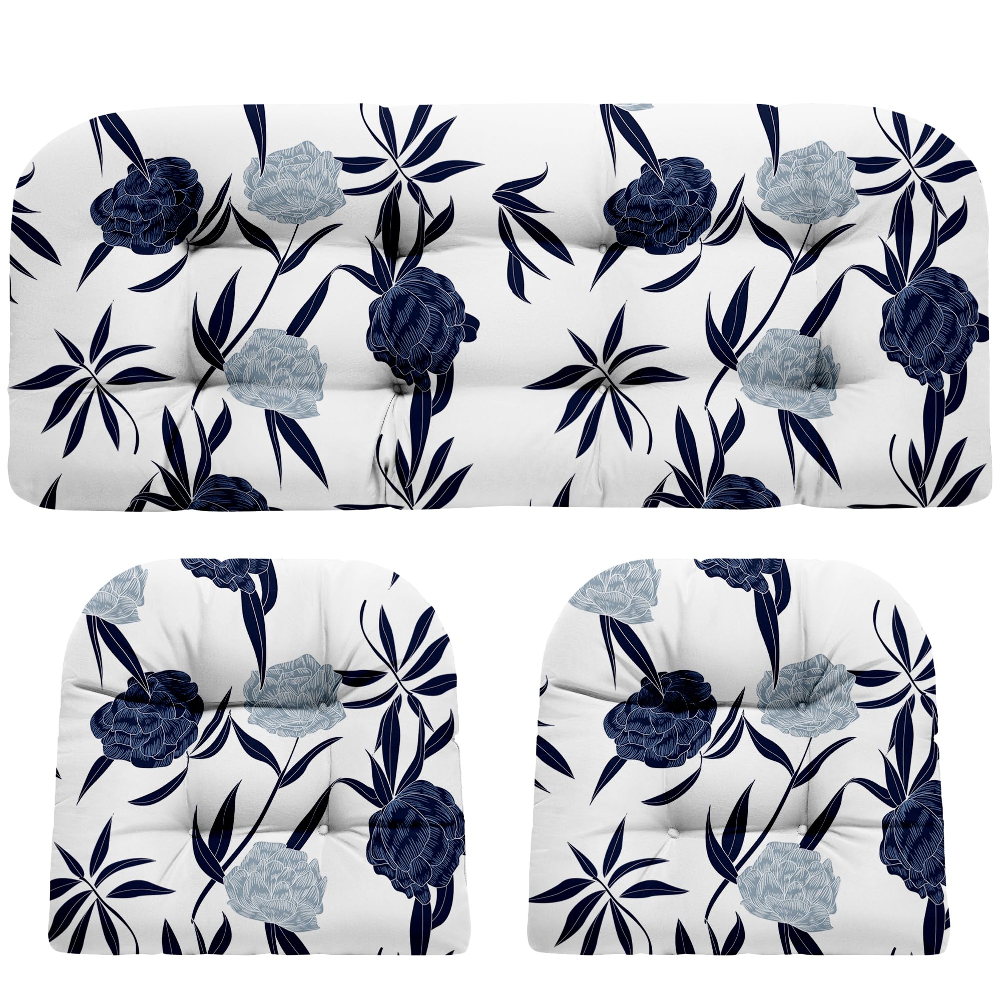 DANGHOOGY front view of Blue Enchantress loveseat cushions showing neat fit and style