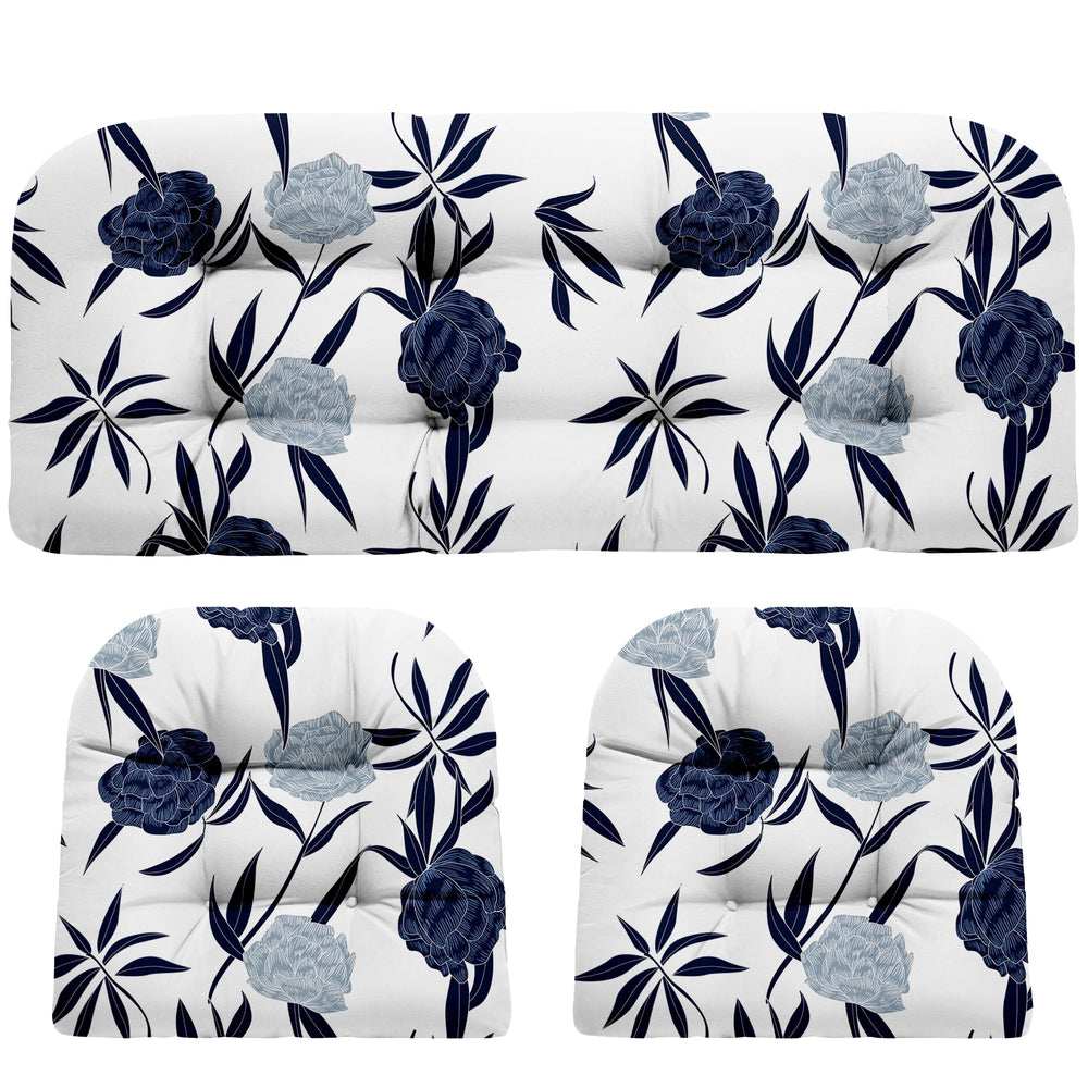 DANGHOOGY front view of Blue Enchantress loveseat cushions showing neat fit and style