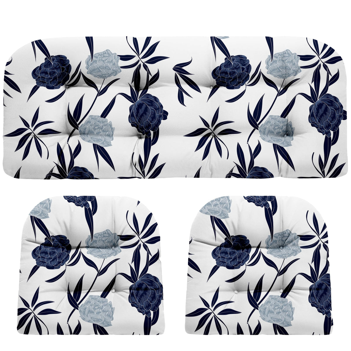 DANGHOOGY front view of Blue Enchantress loveseat cushions showing neat fit and style