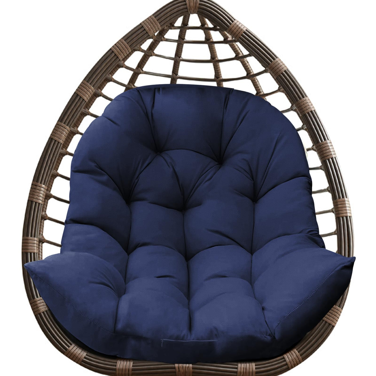 DANGHOOGY front view navy egg chair cushion shows full fit and comfort