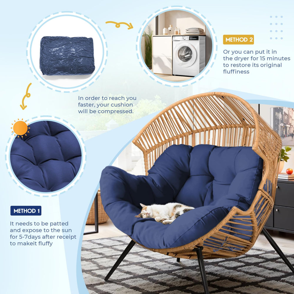 DANGHOOGY cushion in use on hanging chair shows outdoor comfort