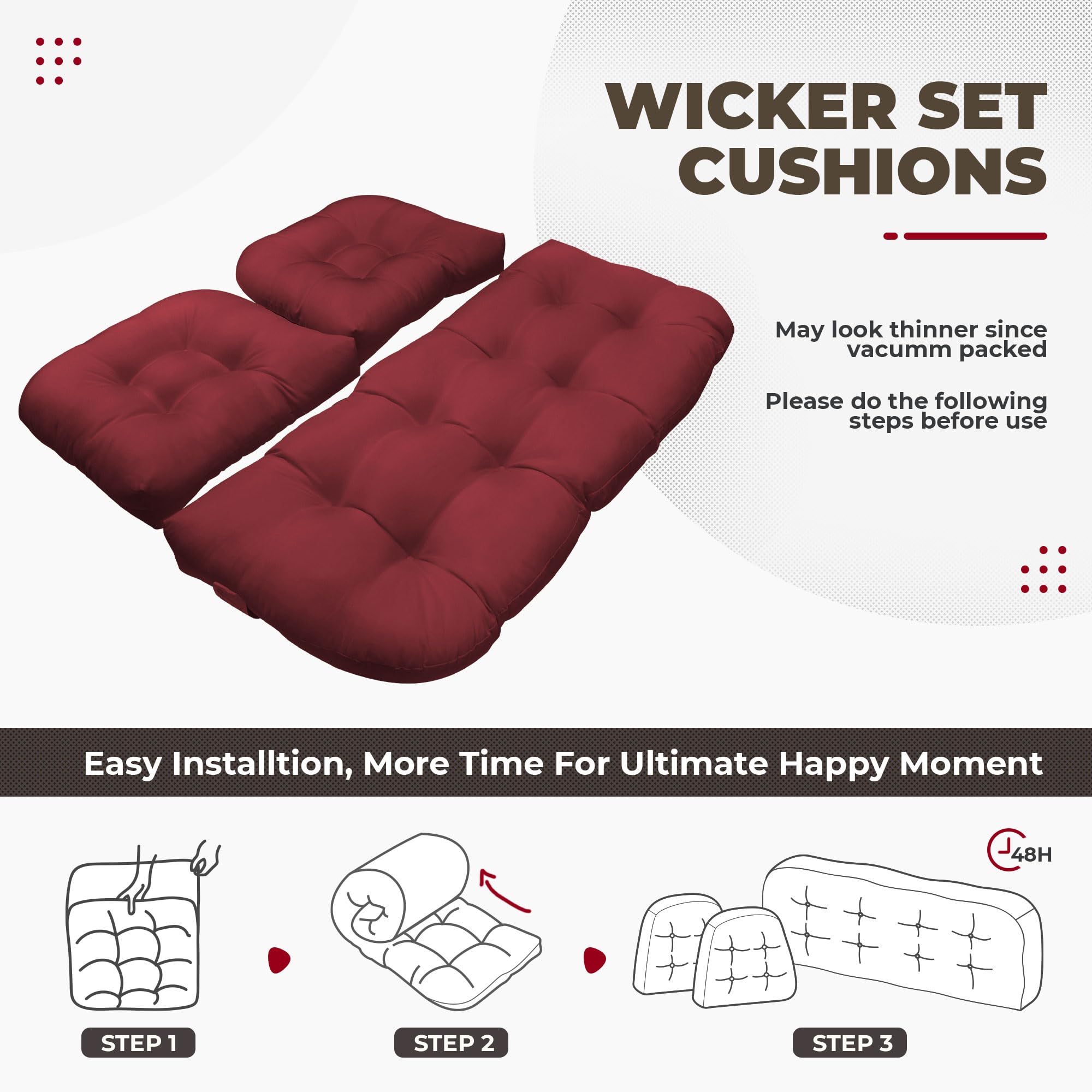 DANGHOOGY vacuum-packed cushion being unpacked illustrating expansion and ready-to-use recovery